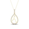 Thumbnail Image 1 of 1/6 CT. T.W. Diamond Edge Teardrop White Kintsugi-Style Pendant in 10K Gold with Ceramic