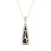 Thumbnail Image 1 of 1/6 CT. T.W. Diamond Edge Elongated Triangle Black Kintsugi-Style Pendant in 10K Gold with Ceramic