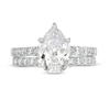 Thumbnail Image 4 of 4-3/8 CT. T.W. Pear-Shaped Lab-Grown Diamond Hidden Halo Bridal Set in 14K White Gold (I/SI2)
