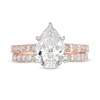 Thumbnail Image 4 of 4-3/8 CT. T.W. Pear-Shaped Lab-Grown Diamond Hidden Halo Bridal Set in 14K Rose Gold (I/SI2)
