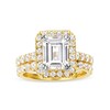 Thumbnail Image 1 of 4-1/2 CT. T.W. Emerald-Cut Certified Lab-Grown Diamond Frame Bridal Set in 14K Gold (I/SI2)