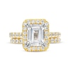 Thumbnail Image 4 of 4-1/2 CT. T.W. Emerald-Cut Certified Lab-Grown Diamond Frame Bridal Set in 14K Gold (I/SI2)