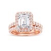 Thumbnail Image 1 of 4-1/2 CT. T.W. Emerald-Cut Certified Lab-Grown Diamond Frame Bridal Set in 14K Rose Gold (I/SI2)