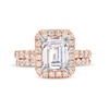 Thumbnail Image 4 of 4-1/2 CT. T.W. Emerald-Cut Certified Lab-Grown Diamond Frame Bridal Set in 14K Rose Gold (I/SI2)