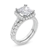 Thumbnail Image 3 of 4-1/2 CT. T.W. Princess-Cut Certified Lab-Grown Diamond Cushion Frame Bridal Set in 14K White Gold (I/SI2)