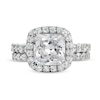 Thumbnail Image 4 of 4-1/2 CT. T.W. Princess-Cut Certified Lab-Grown Diamond Cushion Frame Bridal Set in 14K White Gold (I/SI2)