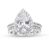 Thumbnail Image 1 of 4-1/2 CT. T.W. Pear-Shaped Certified Lab-Grown Diamond Frame Bridal Set in 14K White Gold (I/SI2)