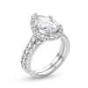 Thumbnail Image 3 of 4-1/2 CT. T.W. Pear-Shaped Certified Lab-Grown Diamond Frame Bridal Set in 14K White Gold (I/SI2)