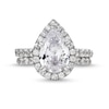 Thumbnail Image 4 of 4-1/2 CT. T.W. Pear-Shaped Certified Lab-Grown Diamond Frame Bridal Set in 14K White Gold (I/SI2)