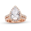 Thumbnail Image 1 of 4-1/2 CT. T.W. Pear-Shaped Certified Lab-Grown Diamond Frame Bridal Set in 14K Rose Gold (I/SI2)