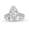 Thumbnail Image 0 of 2-1/4 CT. T.W. Marquise-Cut Lab-Created Diamond Frame Bridal Set in 14K White Gold (I/SI2)