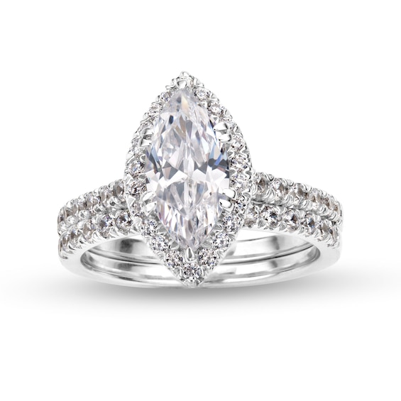 2-1/4 CT. T.w. Marquise-Cut Lab-Grown Diamond Frame Bridal Set in 14K White Gold (I/Si2)
