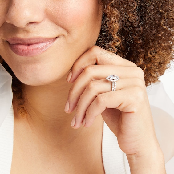 2-1/4 CT. T.w. Marquise-Cut Lab-Grown Diamond Frame Bridal Set in 14K White Gold (I/Si2)