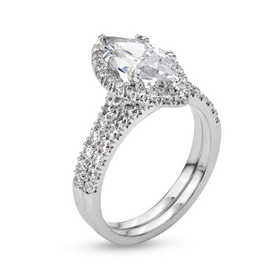 2-1/4 CT. T.w. Marquise-Cut Lab-Grown Diamond Frame Bridal Set in 14K White Gold (I/Si2)