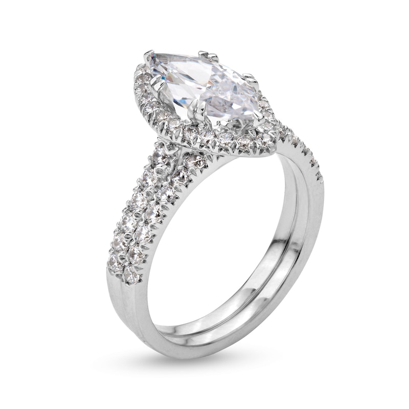 2-1/4 CT. T.W. Marquise-Cut Lab-Created Diamond Frame Bridal Set in 14K White Gold (I/SI2)
