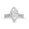 Thumbnail Image 3 of 2-1/4 CT. T.W. Marquise-Cut Lab-Created Diamond Frame Bridal Set in 14K White Gold (I/SI2)