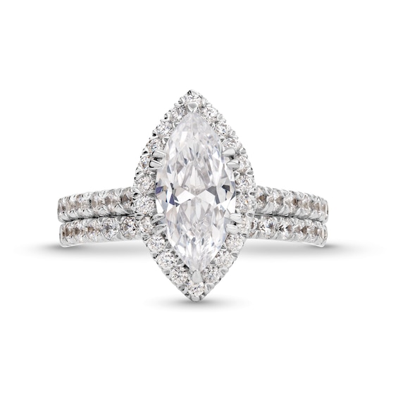 2-1/4 CT. T.w. Marquise-Cut Lab-Grown Diamond Frame Bridal Set in 14K White Gold (I/Si2)