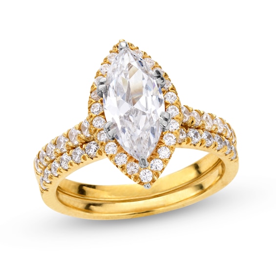 2-1/4 CT. T.w. Marquise-Cut Lab-Grown Diamond Frame Bridal Set in 14K Gold (I/Si2)