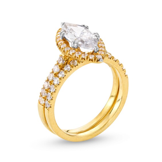 2-1/4 CT. T.w. Marquise-Cut Lab-Grown Diamond Frame Bridal Set in 14K Gold (I/Si2)