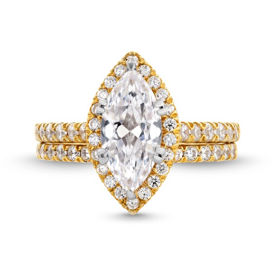 2-1/4 CT. T.w. Marquise-Cut Lab-Grown Diamond Frame Bridal Set in 14K Gold (I/Si2)