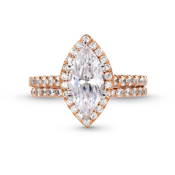 2-1/4 CT. T.w. Marquise-Cut Certified Lab-Grown Diamond Frame Bridal Set in 14K Rose Gold (I/Si2)