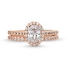 Thumbnail Image 4 of 1-1/3 CT. T.W. Oval Lab-Grown Diamond Frame Bridal Set in 14K Rose Gold (F/SI2)