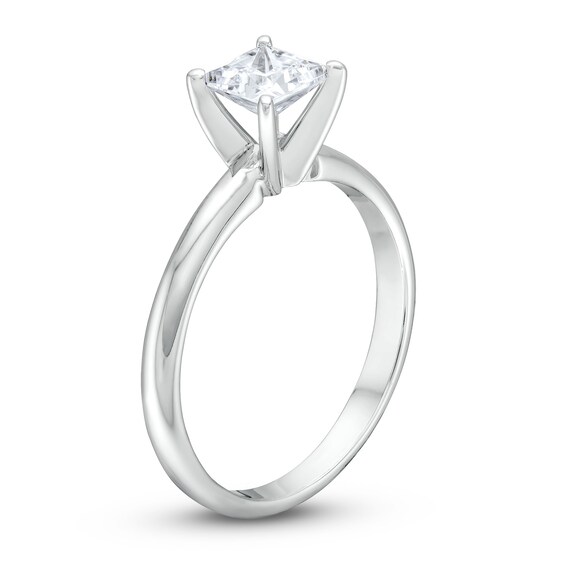 1 CT. Princess-Cut Certified Lab-Grown Diamond Solitaire Engagement Ring in 14K White Gold (I/Si2)