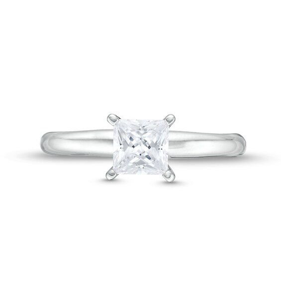 1 CT. Princess-Cut Certified Lab-Grown Diamond Solitaire Engagement Ring in 14K White Gold (I/Si2)