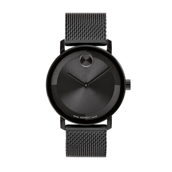 Men's Movado BoldÂ® Evolution Black IP Mesh Watch with Textured Tonal Black Dial (Model: 3601072)