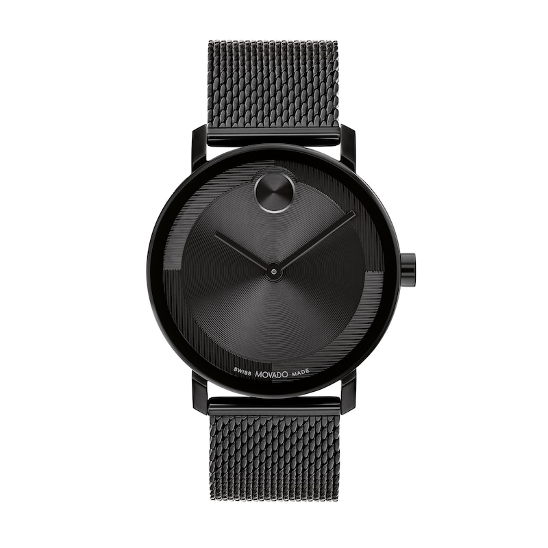 Main Image 1 of Men's Movado Bold® Evolution Black IP Mesh Watch with Textured Tonal Black Dial (Model: 3601072)