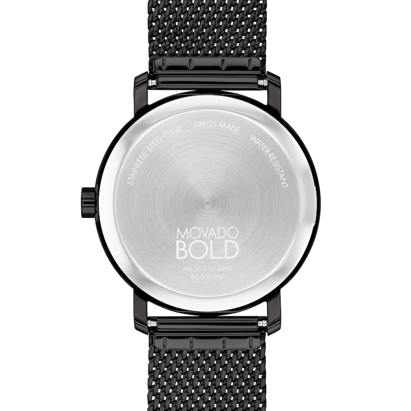 Main Image 3 of Men's Movado Bold® Evolution Black IP Mesh Watch with Textured Tonal Black Dial (Model: 3601072)