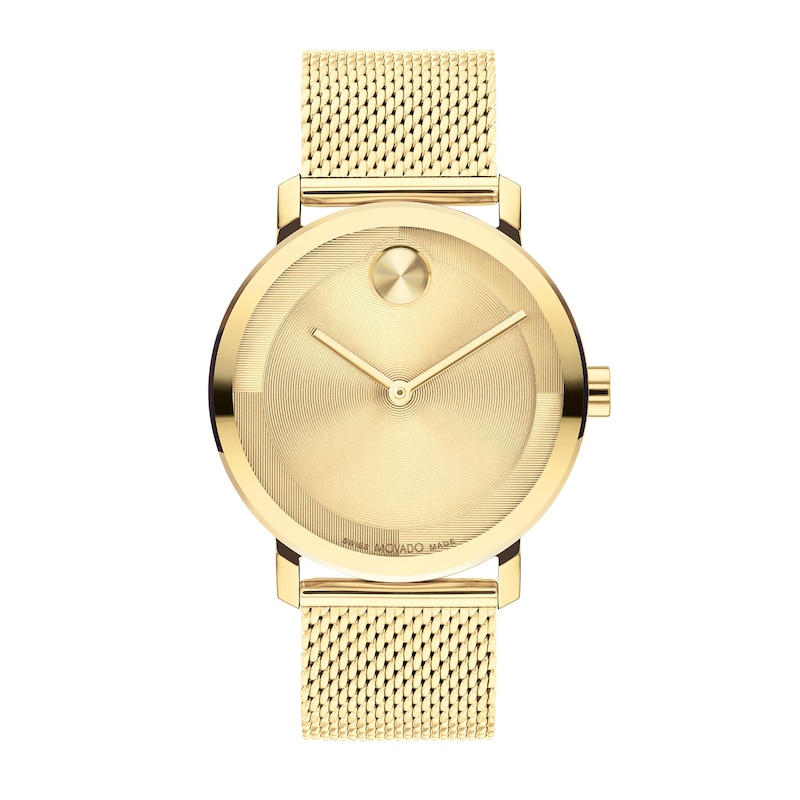 Main Image 1 of Men's Movado Bold® Evolution Gold-Tone IP Mesh Watch with Textured Tonal Gold-Tone Dial (Model: 3601073)
