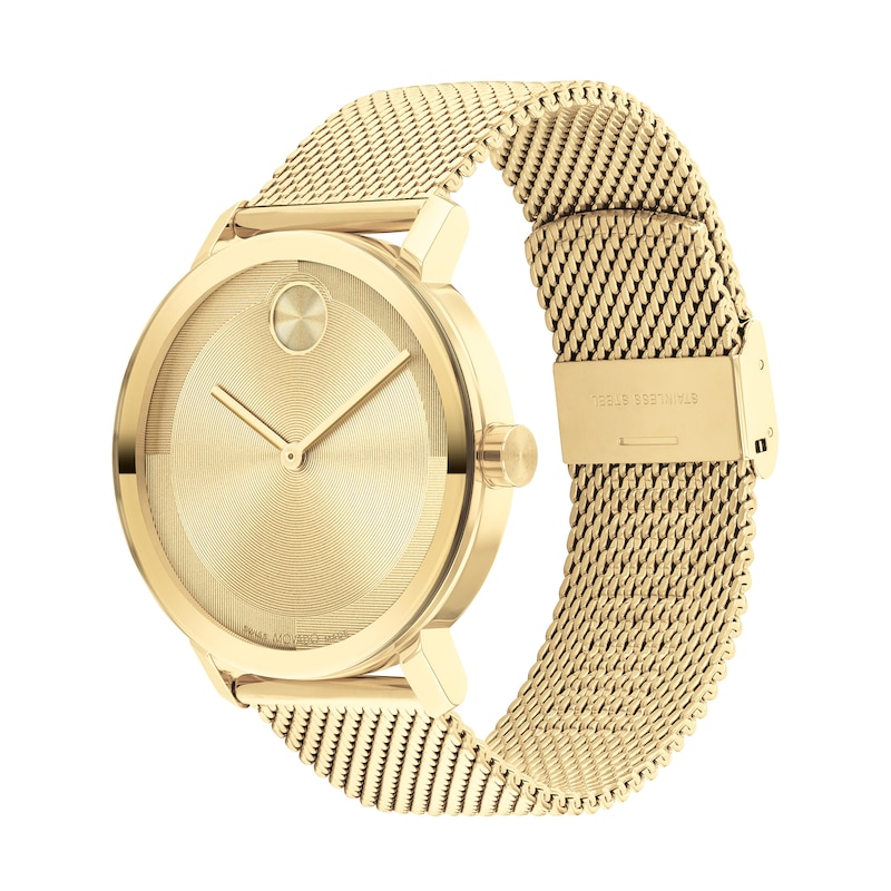 Main Image 2 of Men's Movado Bold® Evolution Gold-Tone IP Mesh Watch with Textured Tonal Gold-Tone Dial (Model: 3601073)