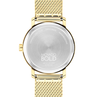 Men\'s Movado Bold® Evolution Gold-Tone IP Mesh Watch with Textured Tonal  Gold-Tone Dial (Model: 3601073) | Zales