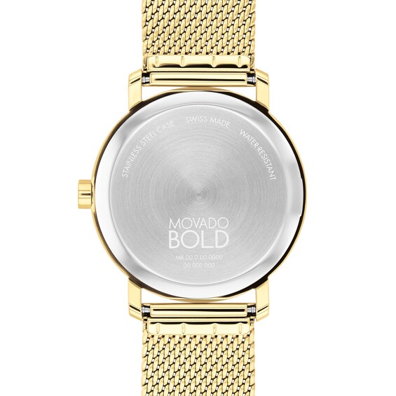 Men's Movado BoldÂ® Evolution Gold-Tone IP Mesh Watch with Textured Tonal Gold-Tone Dial (Model: 3601073)