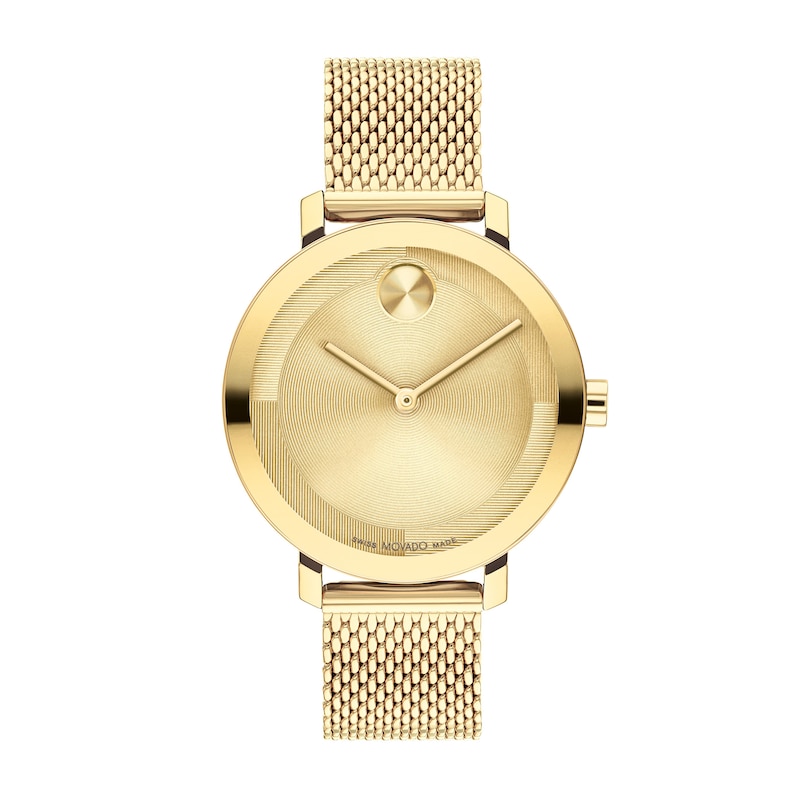 Main Image 1 of Ladies' Movado Bold® Evolution Gold-Tone IP Mesh Watch with Textured Tonal Gold-Tone Dial (Model: 3601086)