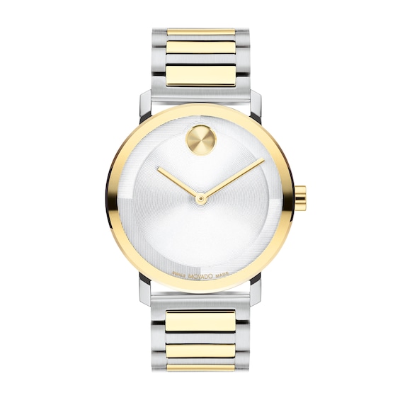 Men's Movado Bold® Evolution Two-Tone IP Watch with Textured Tonal Silver-Tone Dial (Model: 3601087)