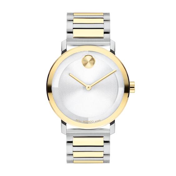 Men's Movado BoldÂ® Evolution Two-Tone IP Watch with Textured Tonal Silver-Tone Dial (Model: 3601087)