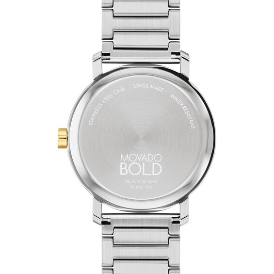 Men's Movado BoldÂ® Evolution Two-Tone IP Watch with Textured Tonal Silver-Tone Dial (Model: 3601087)