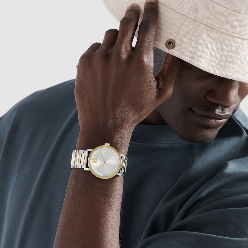 Main Image 5 of Men's Movado Bold® Evolution Two-Tone IP Watch with Textured Tonal Silver-Tone Dial (Model: 3601087)