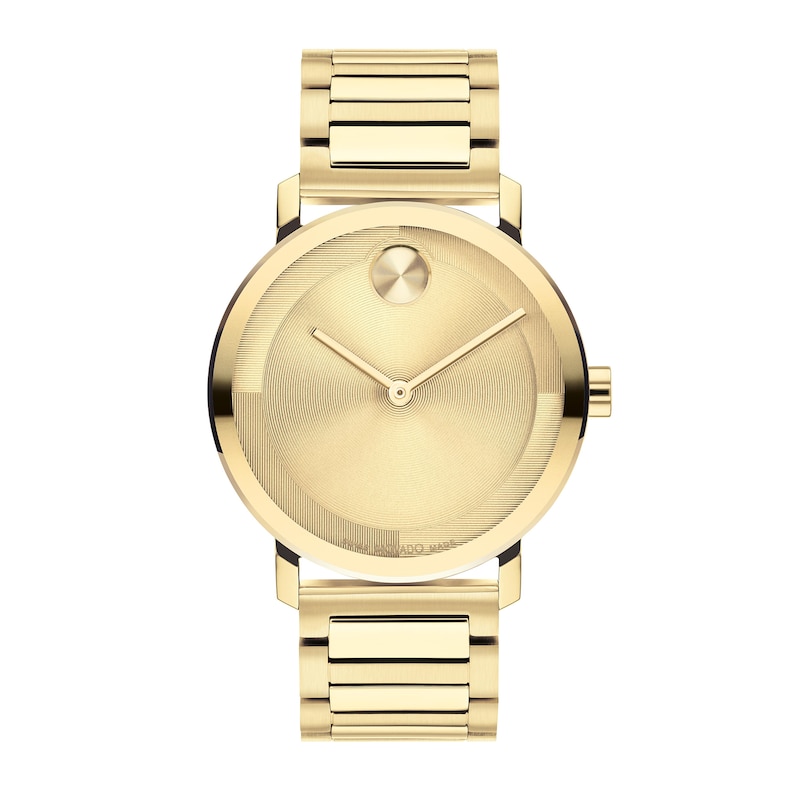 Men's Movado Bold® Evolution Gold-Tone IP Watch with Textured Tonal ...