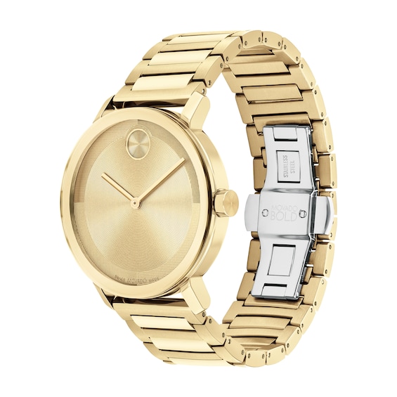 Men's Movado BoldÂ® Evolution Gold-Tone IP Watch with Textured Tonal Gold-Tone Dial (Model: 3601095)
