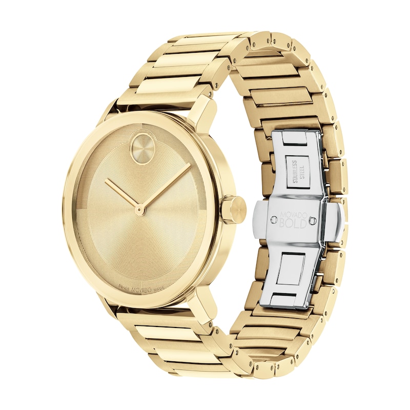 Men's Movado Bold® Evolution Gold-Tone IP Watch with Textured Tonal ...