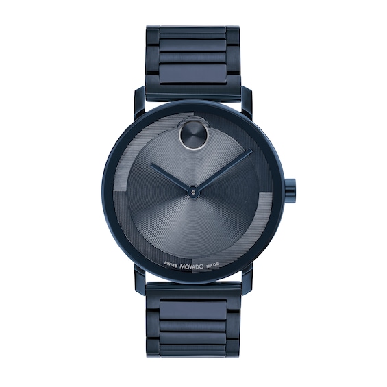 Men's Movado BoldÂ® Evolution Blue IP Watch with Textured Tonal Blue Dial (Model: 3601097)