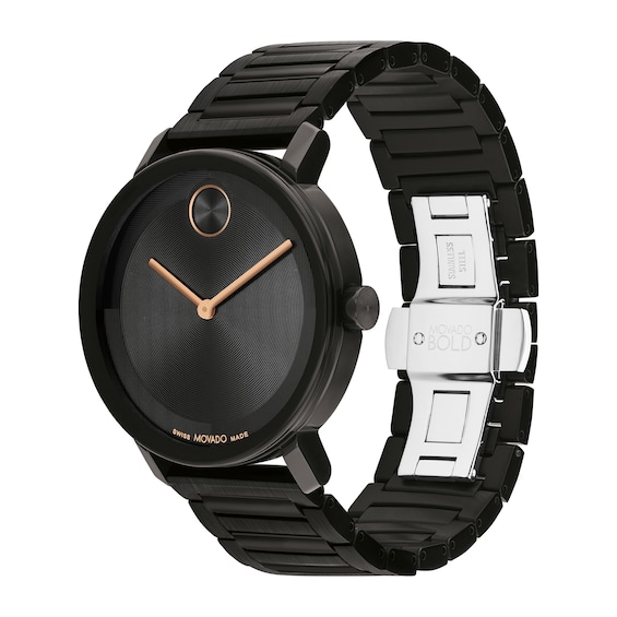 Men's Movado BoldÂ® Evolution Black IP Watch with Textured Tonal Black Dial (Model: 3601112)