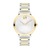 Thumbnail Image 1 of Ladies' Movado Bold® Evolution Two-Tone IP Watch with Textured Tonal Silver-Tone Dial (Model: 3601105)
