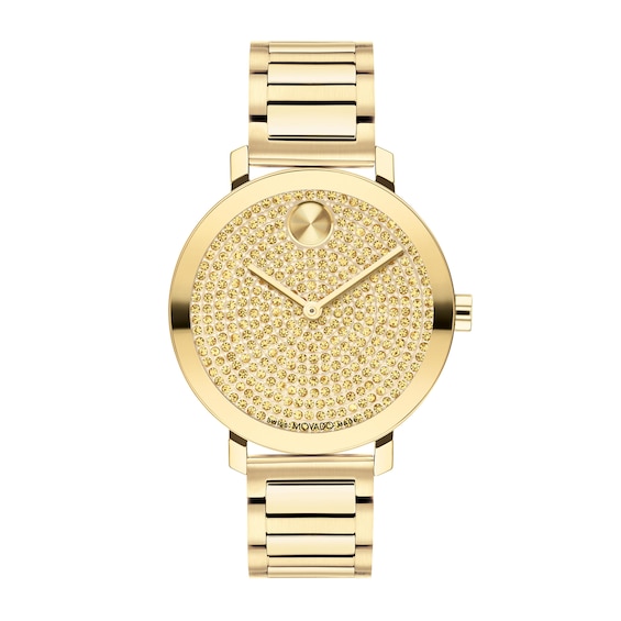 Ladies' Movado BoldÂ® Evolution Gold-Tone IP Watch with Crystal Accent Dial (Model: 3601152)