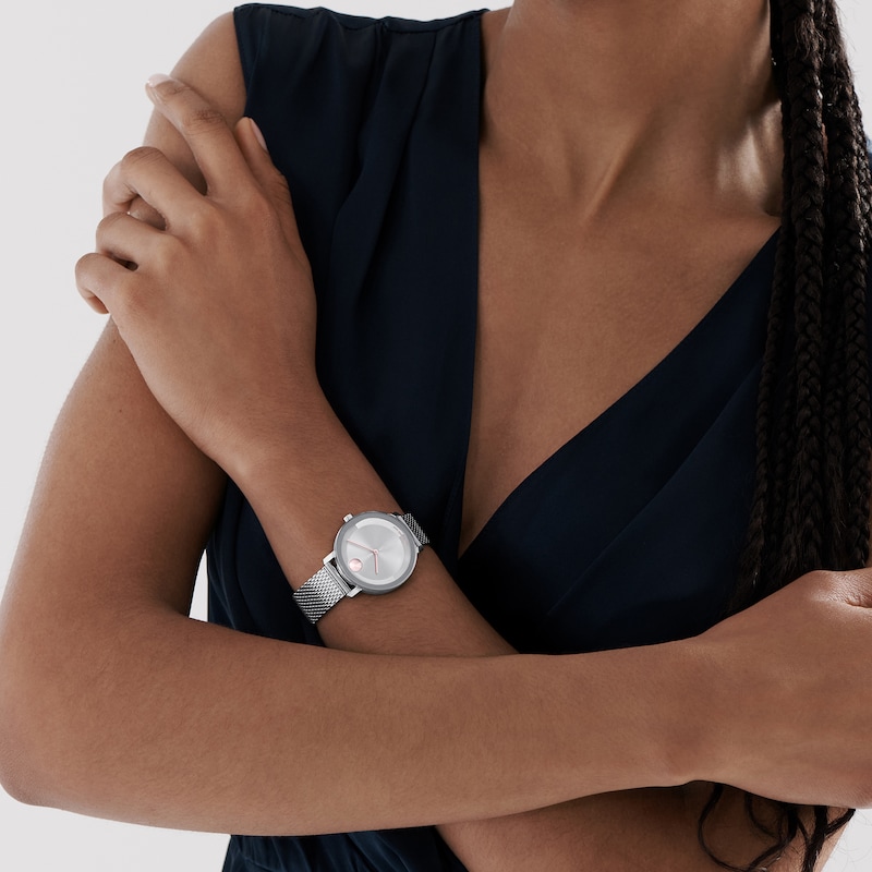Main Image 4 of Ladies' Movado Bold® Evolution Mesh Watch with Textured Tonal Dial (Model: 3601085)