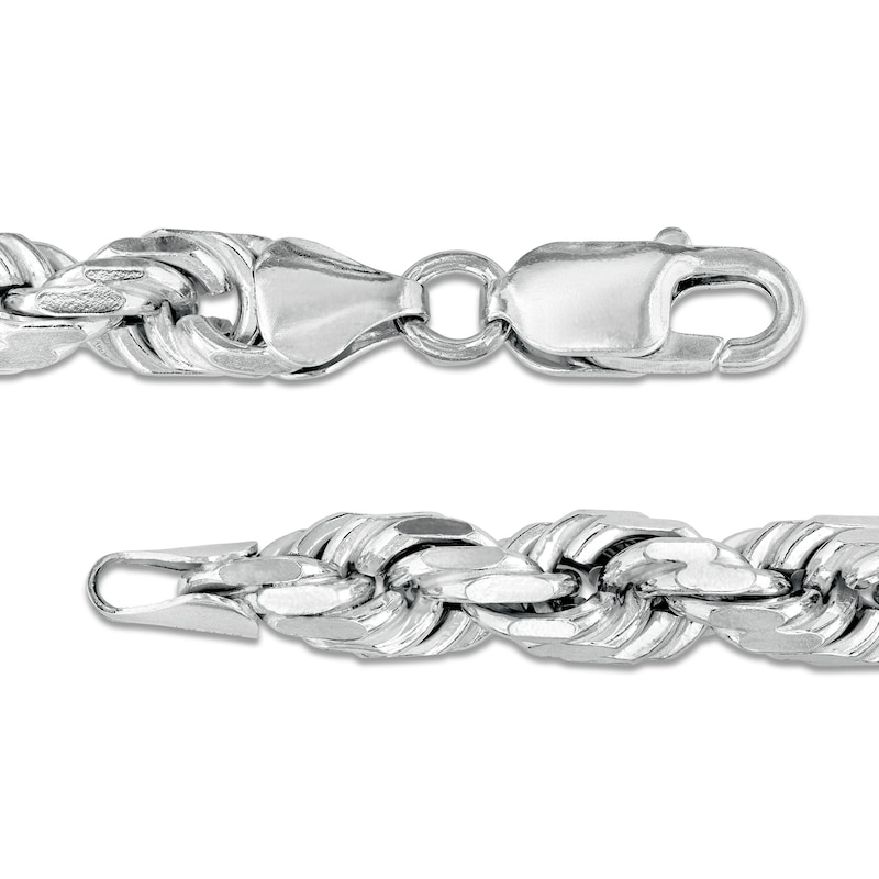 Main Image 3 of 7.2mm Rope Chain Necklace in Solid Sterling Silver  - 20"