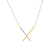 Thumbnail Image 1 of 1/10 CT. T.W. Diamond "X" Necklace in 10K Gold